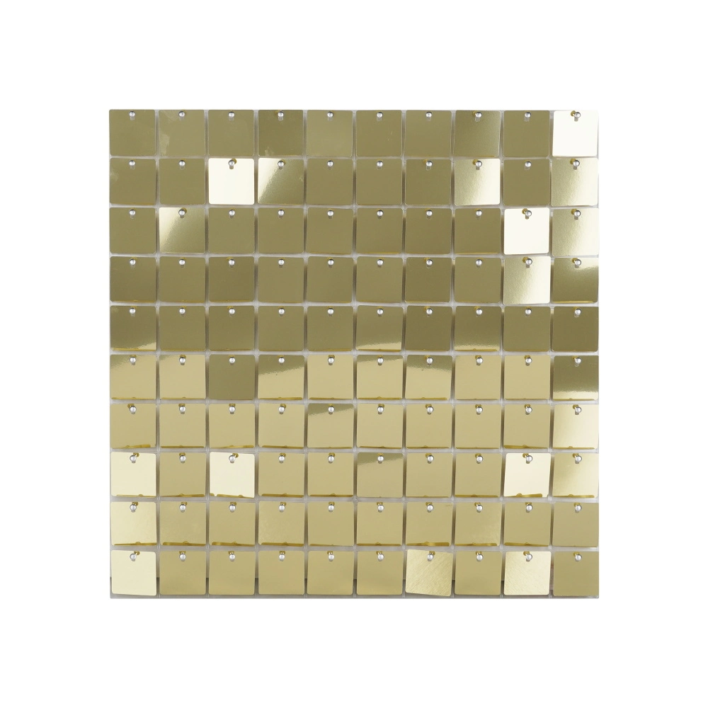 Party Supply Mirror Champagne Gold Square Sequin Shimmer Wall Backdrop Panels Party Decorations