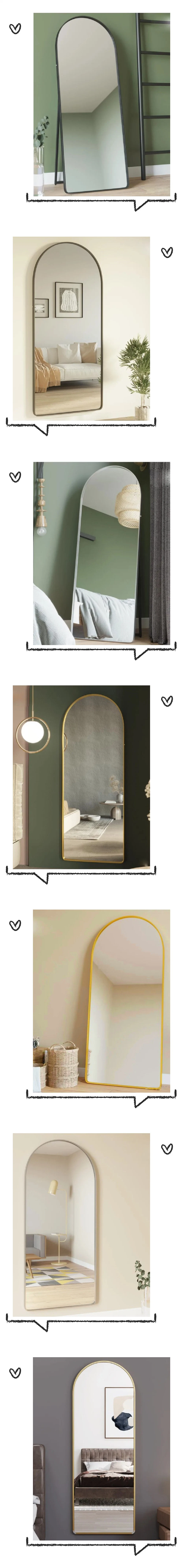 Modern Arched Aluminium Alloy Full-Length Mirror with Stand