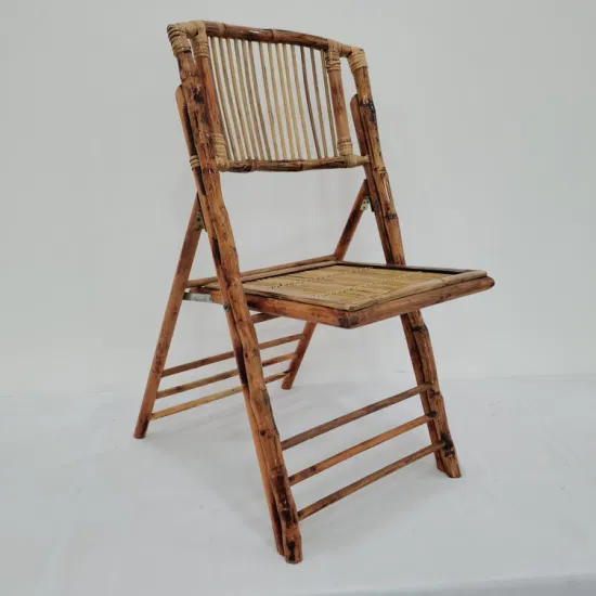 Bamboo Wooden Folding Metal Fix Event Brown Chair for Hotel, Bar