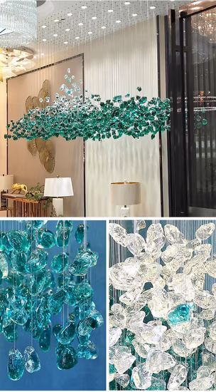 Modern Lighting Hotel Lobby Villa Decoration Pendant Light Custom Large Project LED Crystal Chandelier