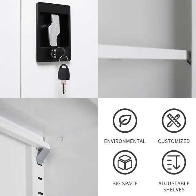 Office Furniture Metal Kitchen Two 2 Swing Door Steel Filing Cabinet Storage Cupboard